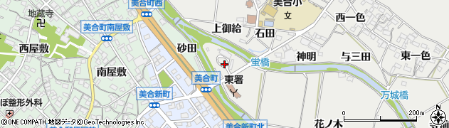 愛知県岡崎市岡町（出合）周辺の地図