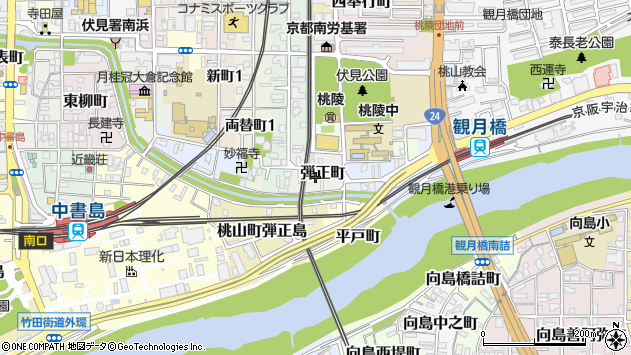 〒612-8221 京都府京都市伏見区弾正町の地図