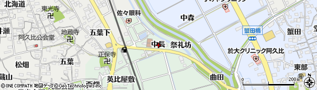愛知県知多郡阿久比町椋岡中長周辺の地図