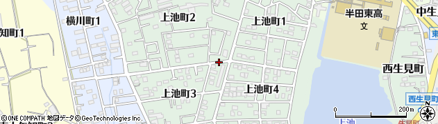 愛知県半田市上池町周辺の地図