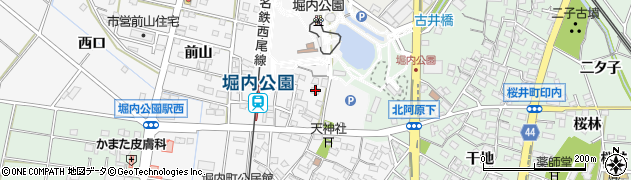 愛知県安城市堀内町羽開道周辺の地図