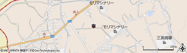 岡山県美作市奥周辺の地図