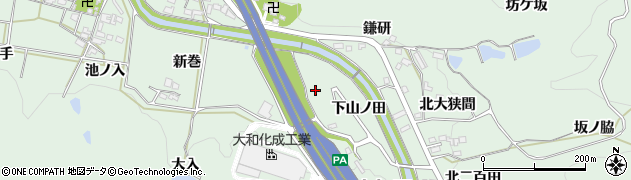 愛知県岡崎市保母町（下平地）周辺の地図