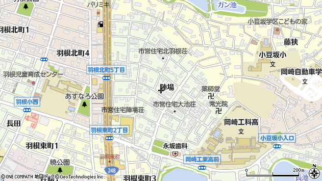 〒444-0815 愛知県岡崎市羽根町陣場の地図