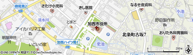 兵庫県加西市周辺の地図