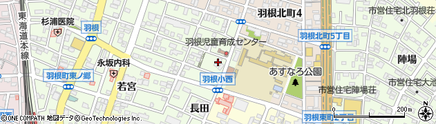 愛知県岡崎市羽根町池下8周辺の地図