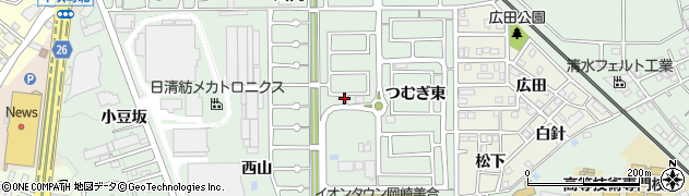 愛知県岡崎市美合町（つむぎ中）周辺の地図
