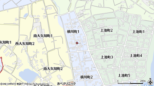 〒475-0005 愛知県半田市横川町の地図
