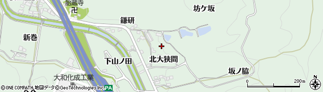 愛知県岡崎市保母町（北大狭間）周辺の地図