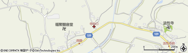 寺田口周辺の地図