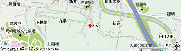 愛知県岡崎市保母町（池ノ入）周辺の地図