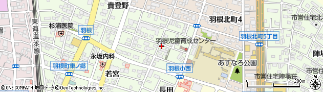 愛知県岡崎市羽根町池下54周辺の地図