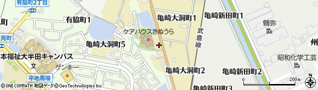 愛知県半田市亀崎大洞町周辺の地図