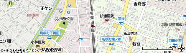 愛知県岡崎市羽根町（西ノ郷）周辺の地図