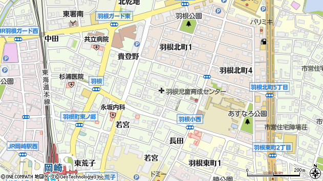 〒444-0813 愛知県岡崎市羽根町の地図