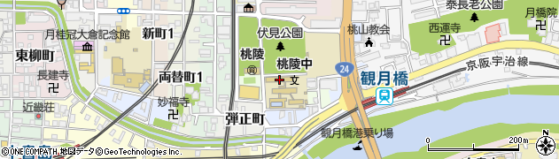 京都市立桃陵中学校周辺の地図