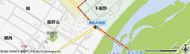 美矢井橋西周辺の地図
