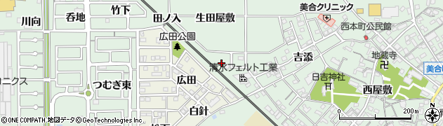 愛知県岡崎市美合町田ノ入周辺の地図