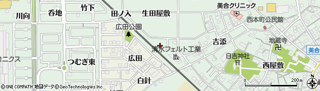 愛知県岡崎市美合町（田ノ入）周辺の地図