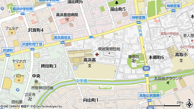 〒444-1311 愛知県高浜市本郷町の地図
