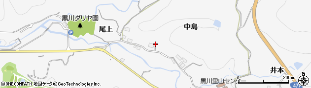 兵庫県川西市黒川（美濃田）周辺の地図
