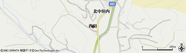 兵庫県川辺郡猪名川町下阿古谷西田周辺の地図