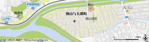京都府京都市伏見区桃山与五郎町周辺の地図