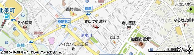 兵庫県加西市北条町横尾周辺の地図