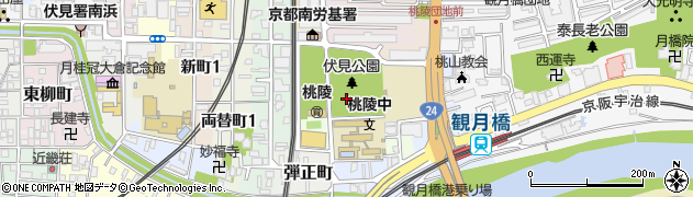 京都府京都市伏見区桃陵町周辺の地図