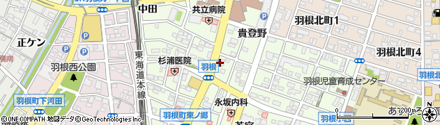 愛知県岡崎市羽根町（北ノ郷）周辺の地図