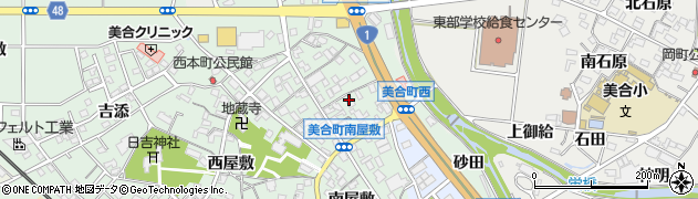 愛知県岡崎市美合町（北屋敷）周辺の地図