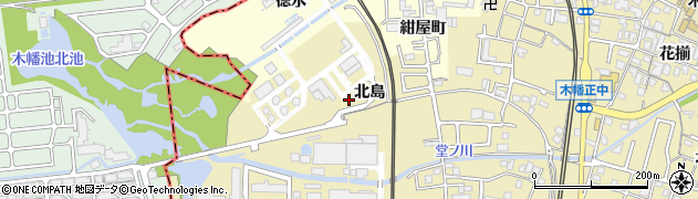 京都府宇治市木幡（北島）周辺の地図