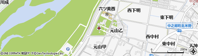 愛知県岡崎市中之郷町元山21周辺の地図