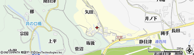 愛知県新城市大宮矢田周辺の地図