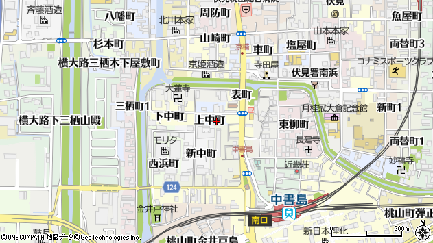 〒612-8217 京都府京都市伏見区上中町の地図