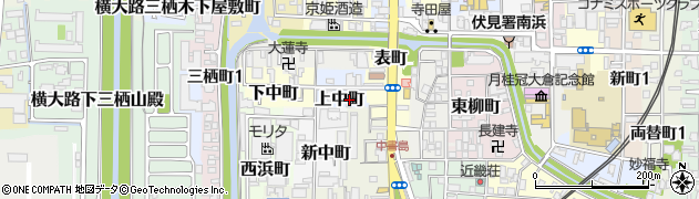 京都府京都市伏見区上中町周辺の地図
