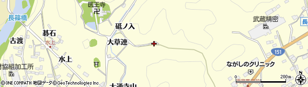 愛知県新城市長篠（大草連）周辺の地図