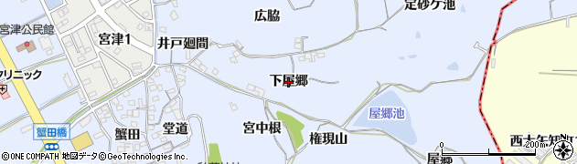 愛知県阿久比町（知多郡）宮津（下屋郷）周辺の地図