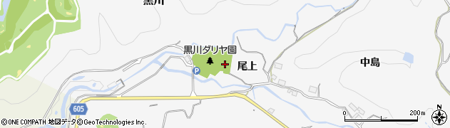 兵庫県川西市黒川（尾上）周辺の地図