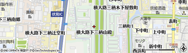 京都府京都市伏見区横大路下三栖山殿周辺の地図