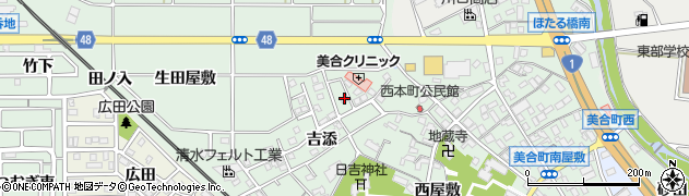 愛知県岡崎市美合町（池下）周辺の地図