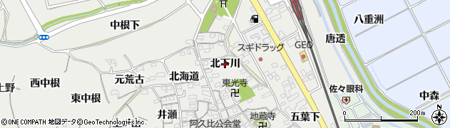 愛知県阿久比町（知多郡）阿久比（北下川）周辺の地図