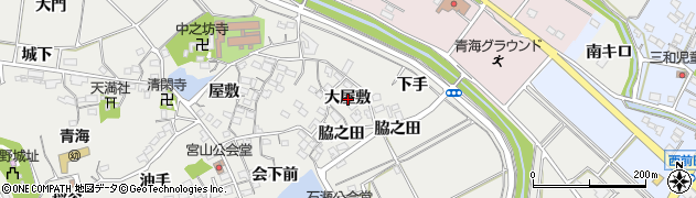 愛知県常滑市金山大屋敷周辺の地図