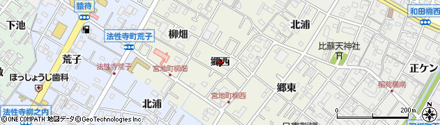 愛知県岡崎市宮地町（郷西）周辺の地図