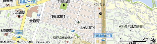 愛知県岡崎市羽根北町周辺の地図