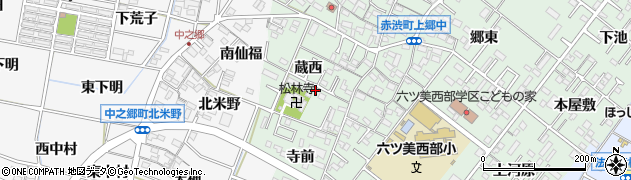愛知県岡崎市赤渋町蔵西52周辺の地図