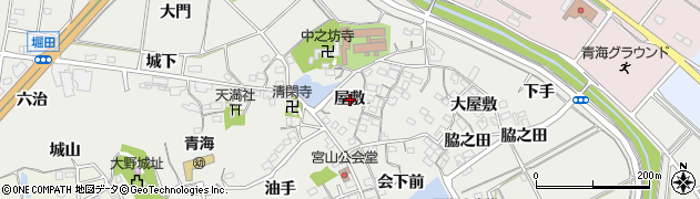 愛知県常滑市金山屋敷周辺の地図