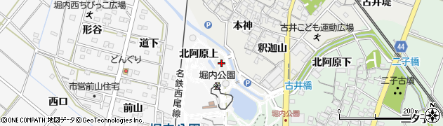 愛知県安城市古井町南淡良周辺の地図