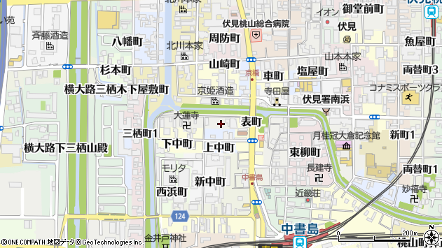 〒612-8218 京都府京都市伏見区北浜町の地図
