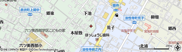 愛知県岡崎市赤渋町下池42周辺の地図